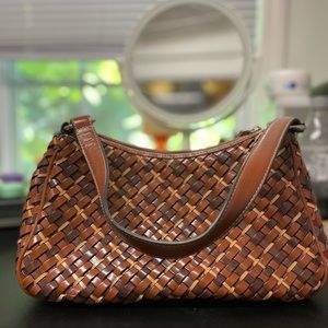 Nine West Vegan leather basket weave purse